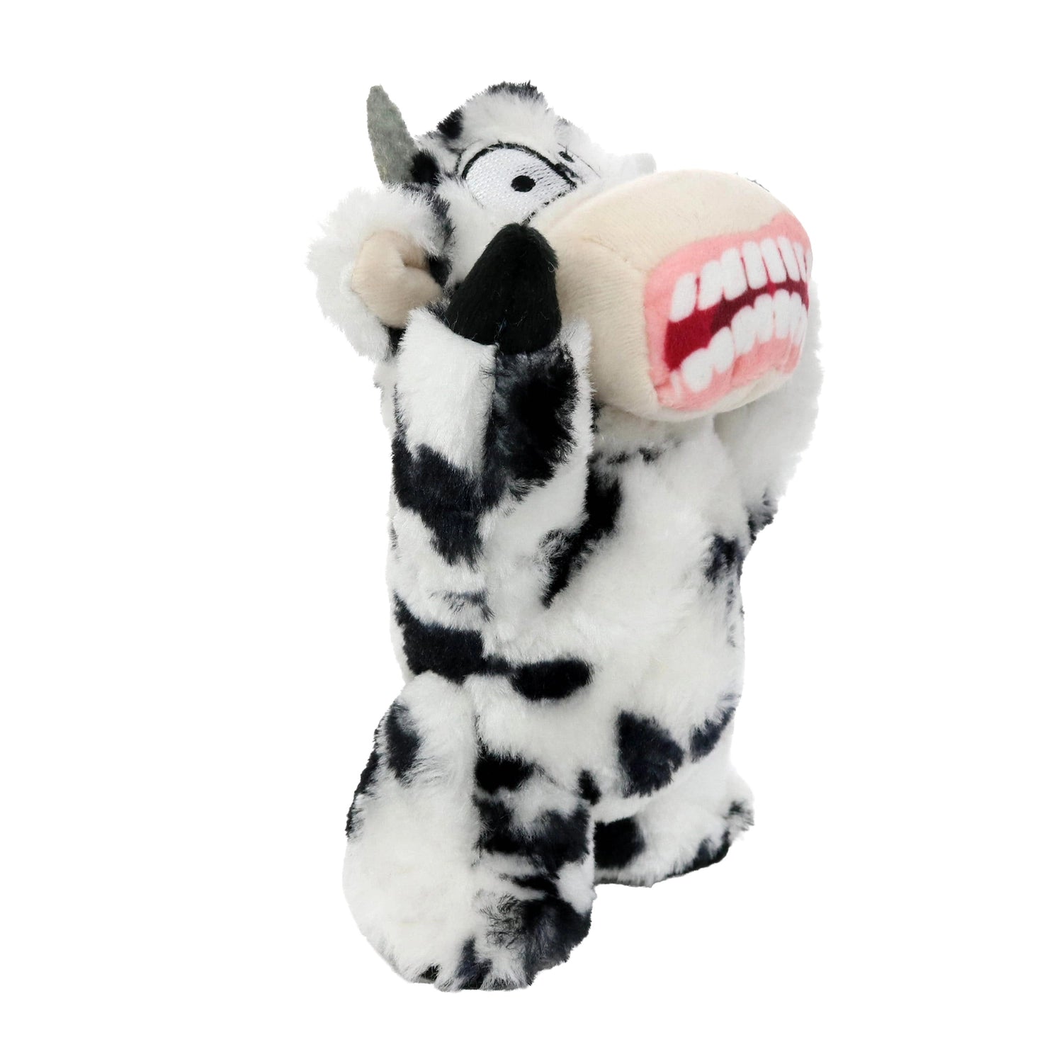 Tuffy Dog Toys - Mighty Jr Angry Animals Cow Plush Squeaky Dog Toy