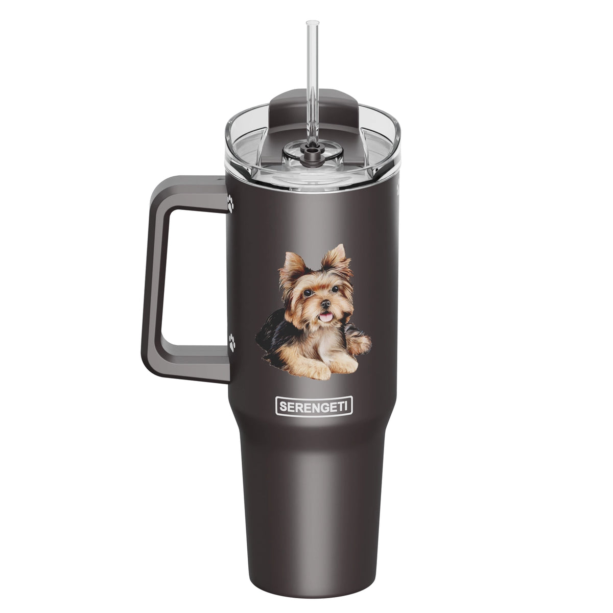 Tumbler with Handle & Straw Yorkie