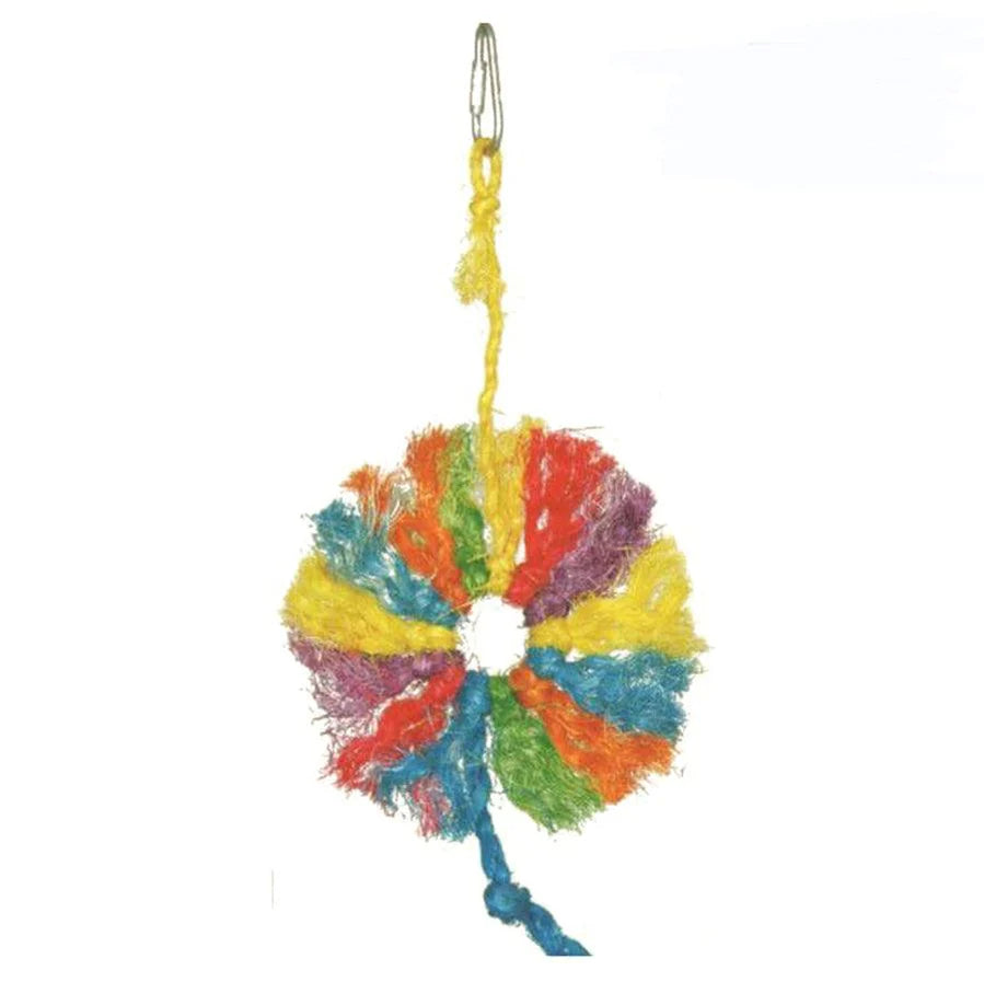 A & E Cage Company - Rainbow Sisal Ring Bird Toy