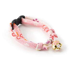 Cat Collar Chirimen Sakura