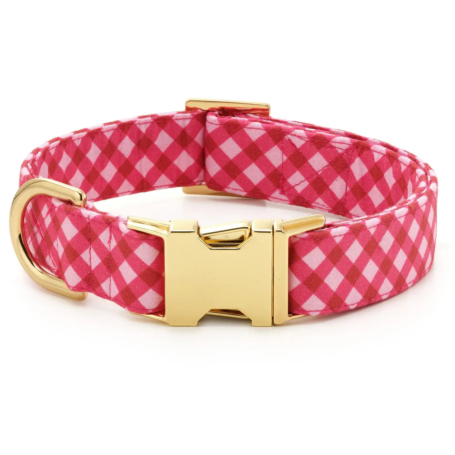 Foggy Dog - Raspberry Gingham Valentine's Day Dog Collar