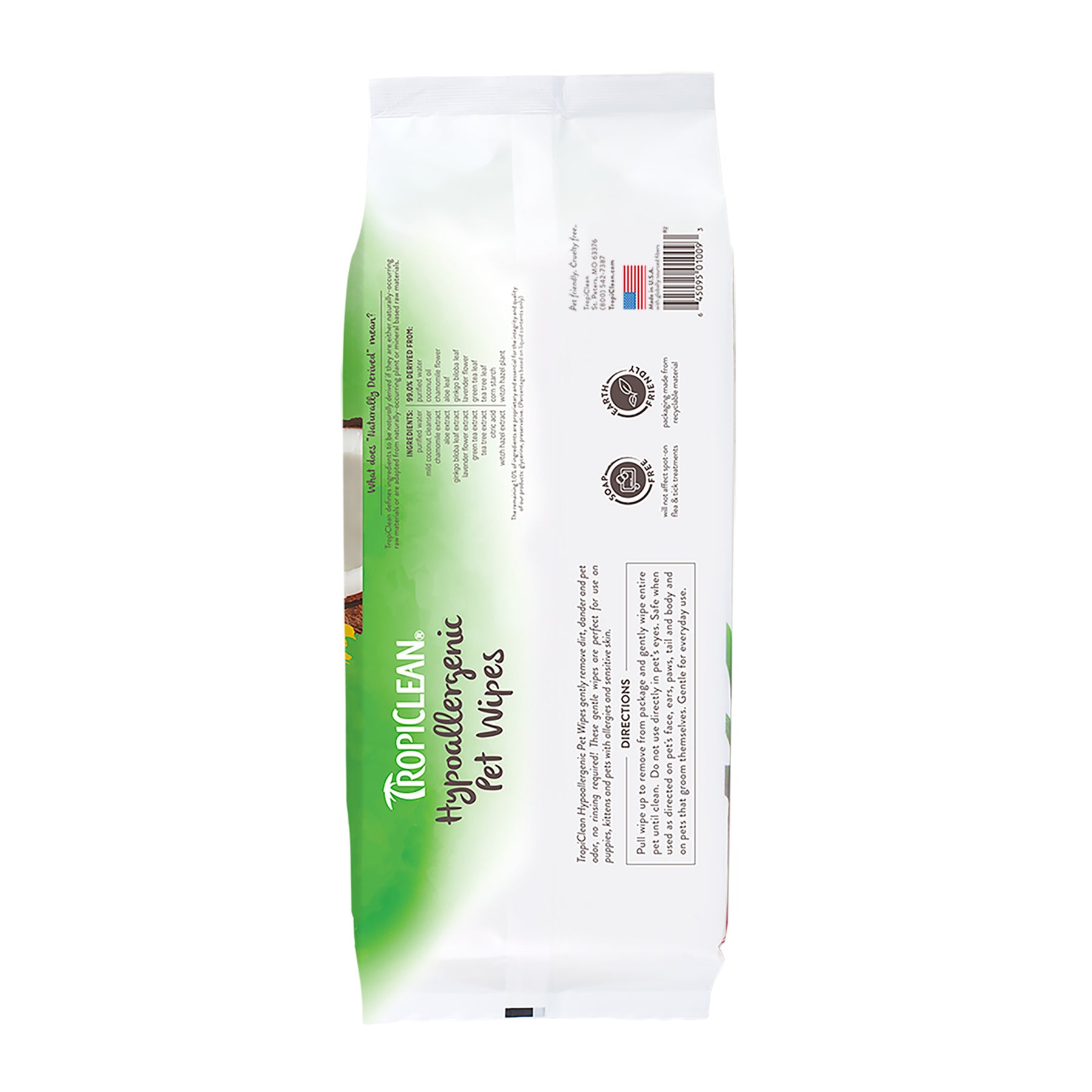 TropiClean - Hypoallergenic Pet Wipes Fragrance Free