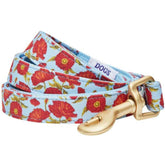 Blueberry Pet Dog Leash - A Scent of Spring Poppy Flower Turquoise