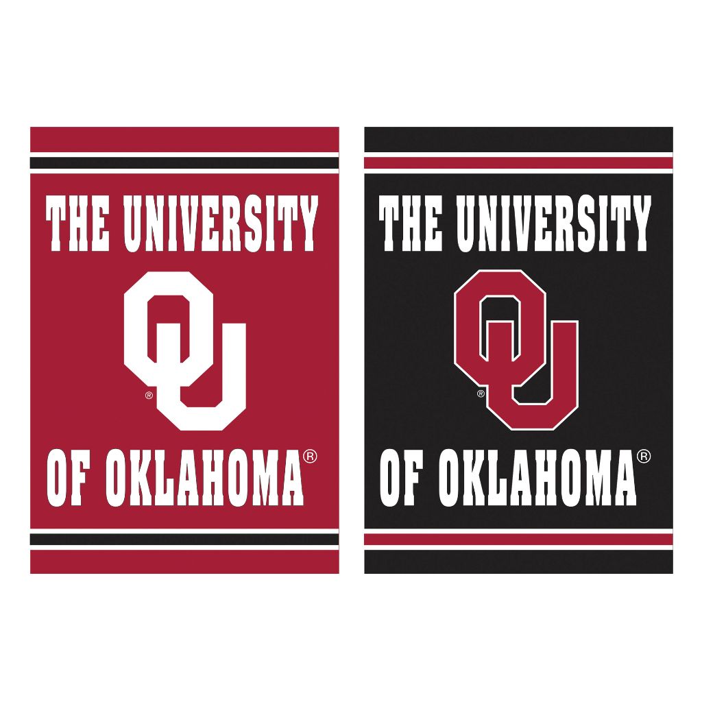 Evergreen Flag University of Oklahoma Suede Embossed