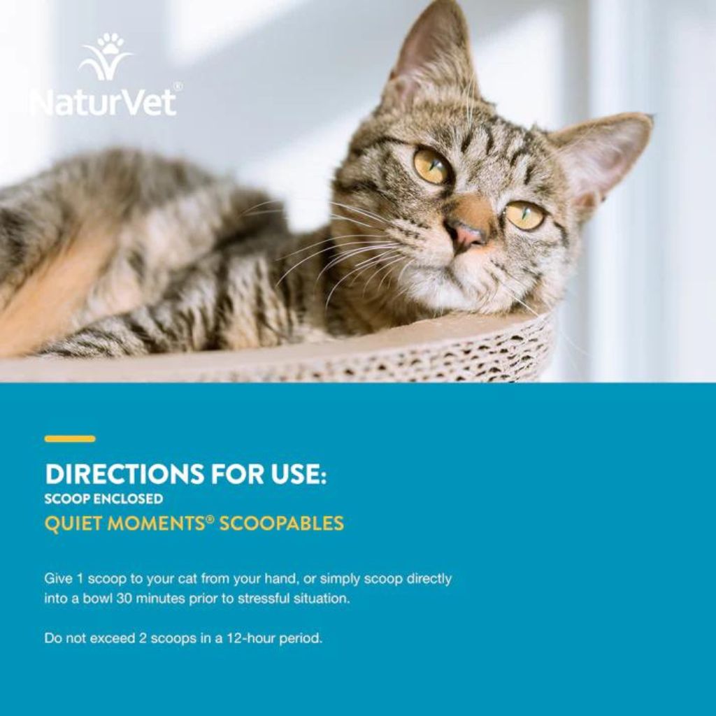 NaturVet - Scoopables Quiet Moments Calming Aid + Melatonin for Cats