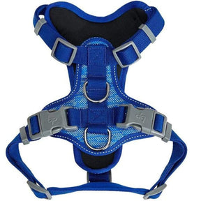 Dog Harness Vest Reflective Mesh Padded No Pull Blue