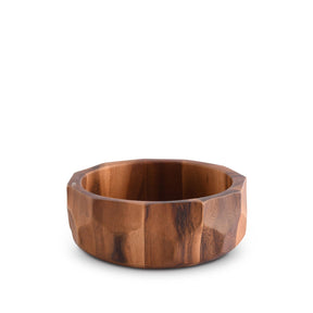 Diamond Pattern Single Acacia Wood Salad Bowl