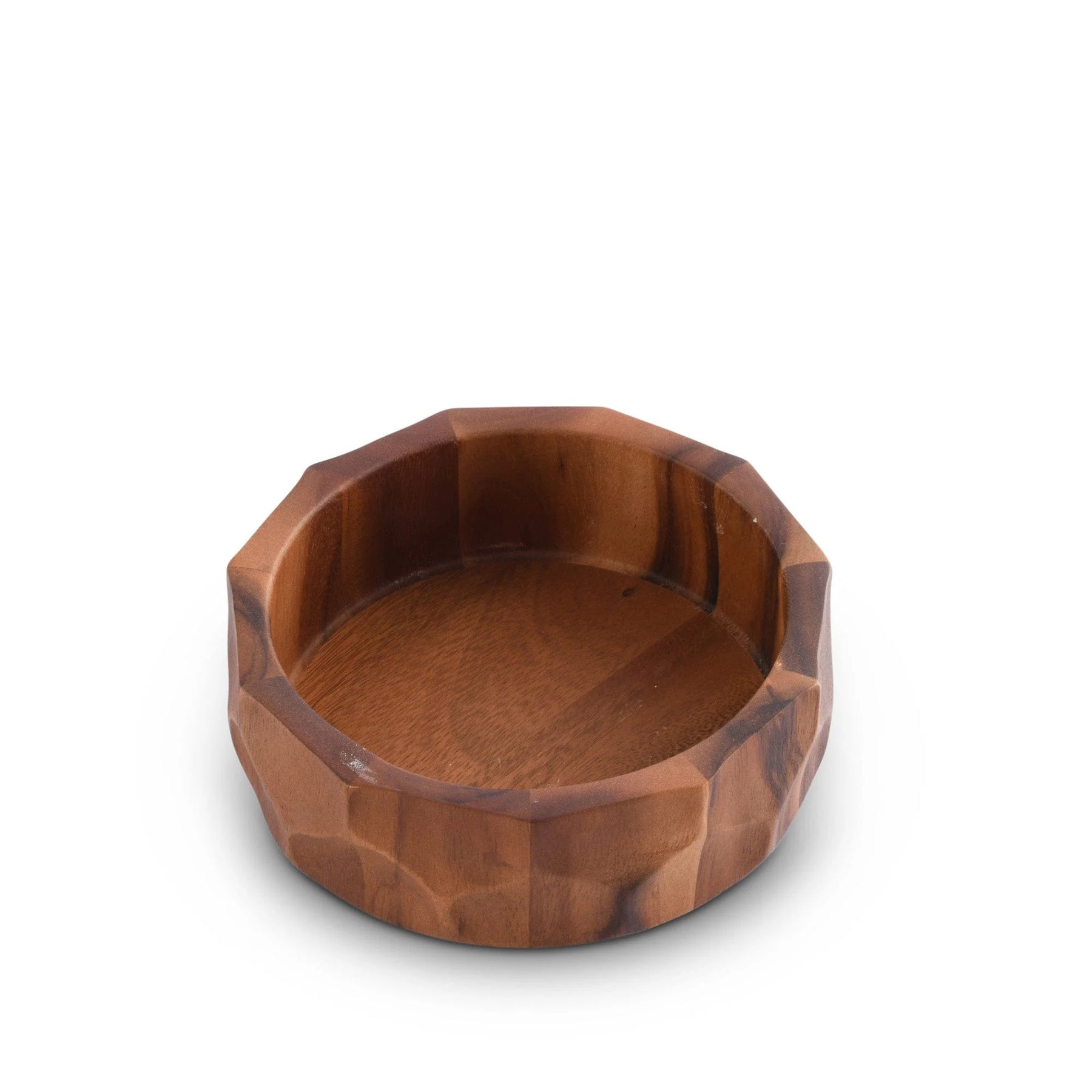 Diamond Pattern Single Acacia Wood Salad Bowl