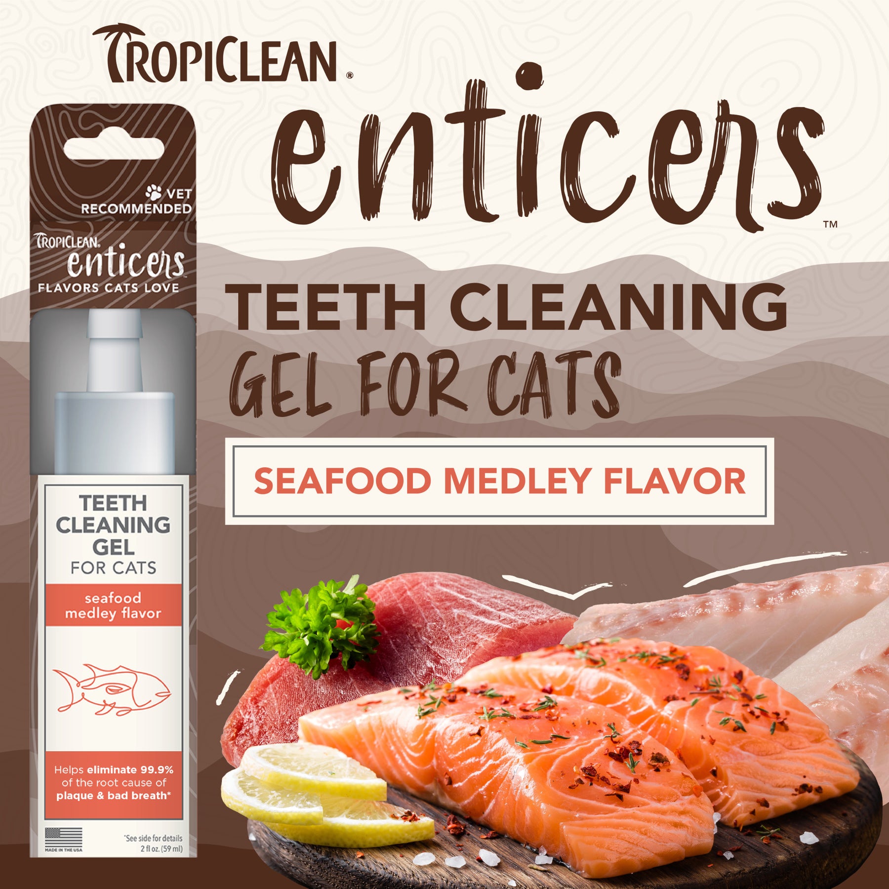 Tropiclean - Enticers Seafood Medley Teeth Cleaning Gel Cat