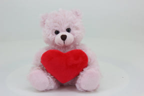 Plushland - Plush Bear Pink With Colored Heart