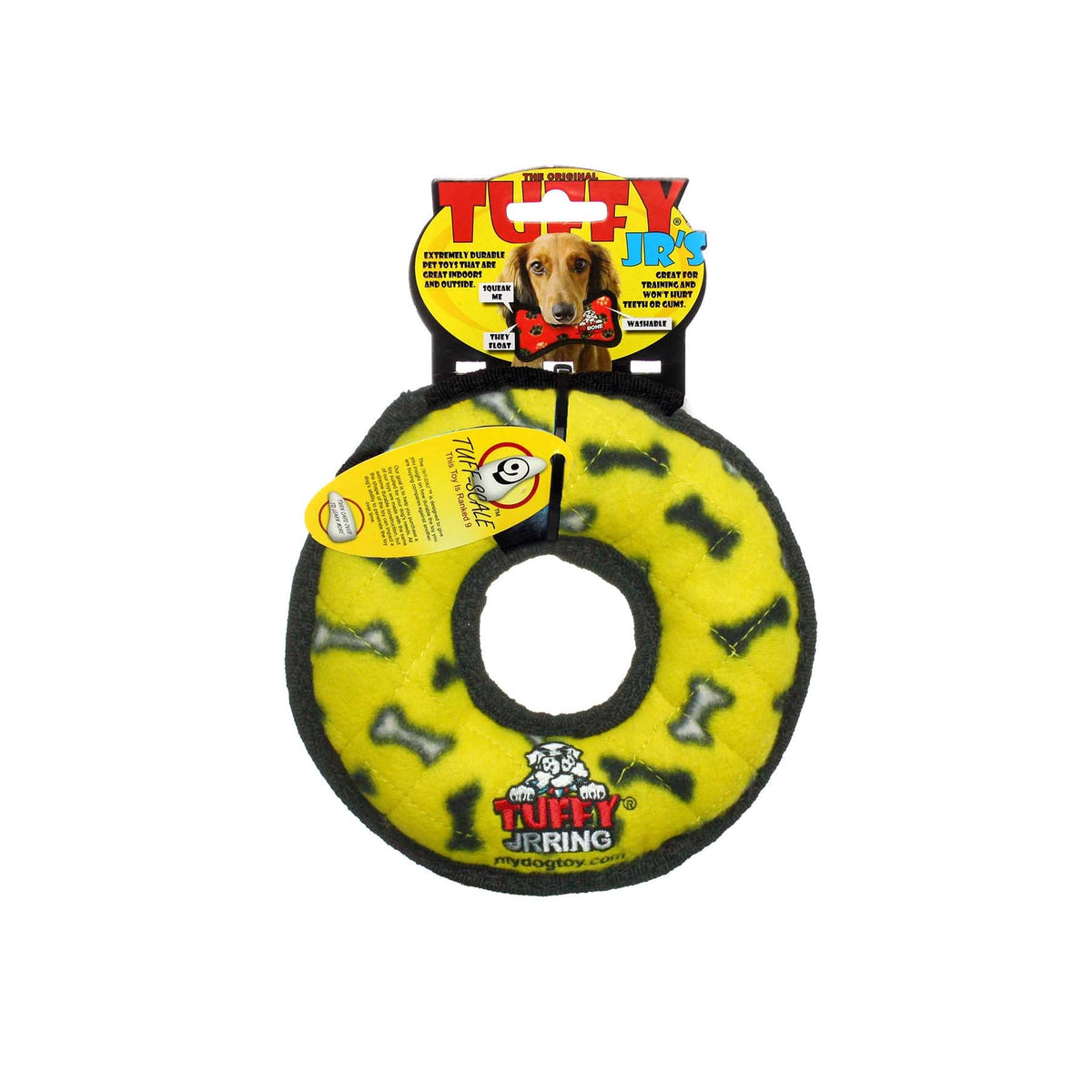 Tuffy Dog Toys - Tuffy JR Ring (Yellow Bone)