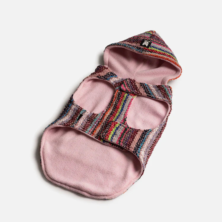 Silver Paw - Baja Dog Poncho - Pink