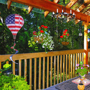 Tsyware - Patriotic Hot Air Balloon Garden Wind Spinner Windmill