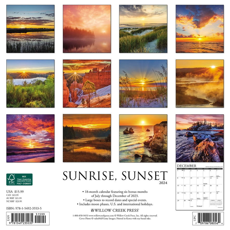 2024 Sunrise, Sunset Calendar
