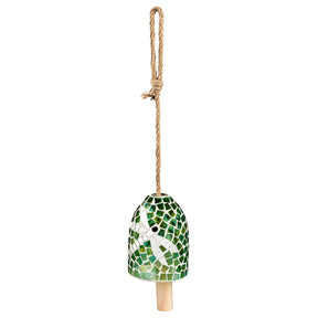 Evergreen Enterprises - Garden Bell Pollinator Mosaic Glass Green Dragonfly