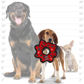 Tuffy Dog Toys - Tuffy Jr Gear Ring-Red Paw