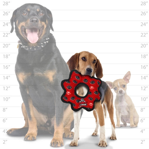 Tuffy Dog Toys - Tuffy Jr Gear Ring-Red Paw