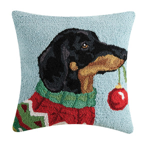 Peking Handicraft - Pillow Holiday Dachshund Hook