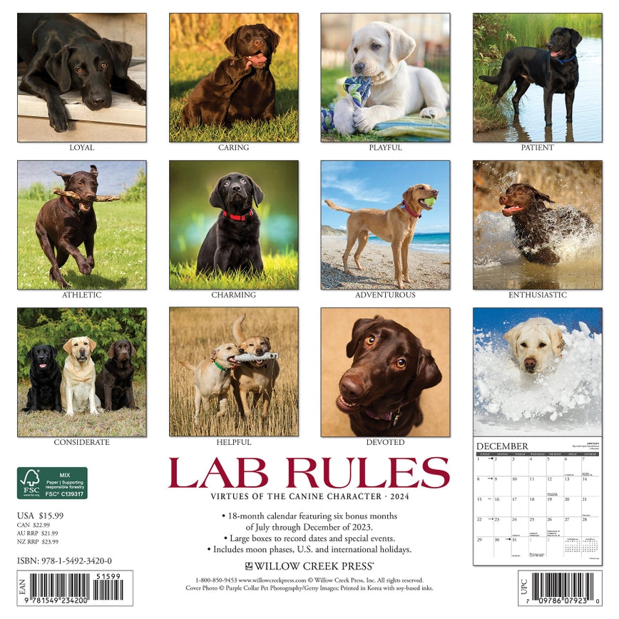 2024 Lab Rules Calendar