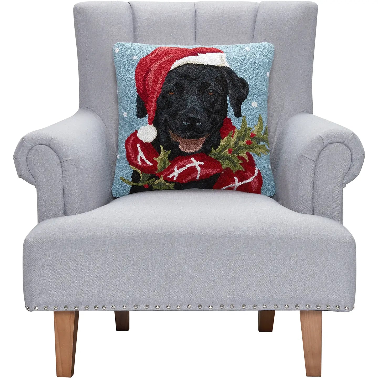 Peking HandiCraft - Pillow Holiday Black Lab Hook