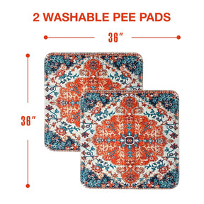 Pupiboo - Medallion Washable Pee Pads 36"x36" (2 pack)