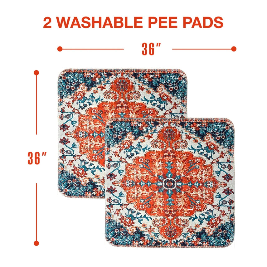 Pupiboo - Medallion Washable Pee Pads 36"x36" (2 pack)