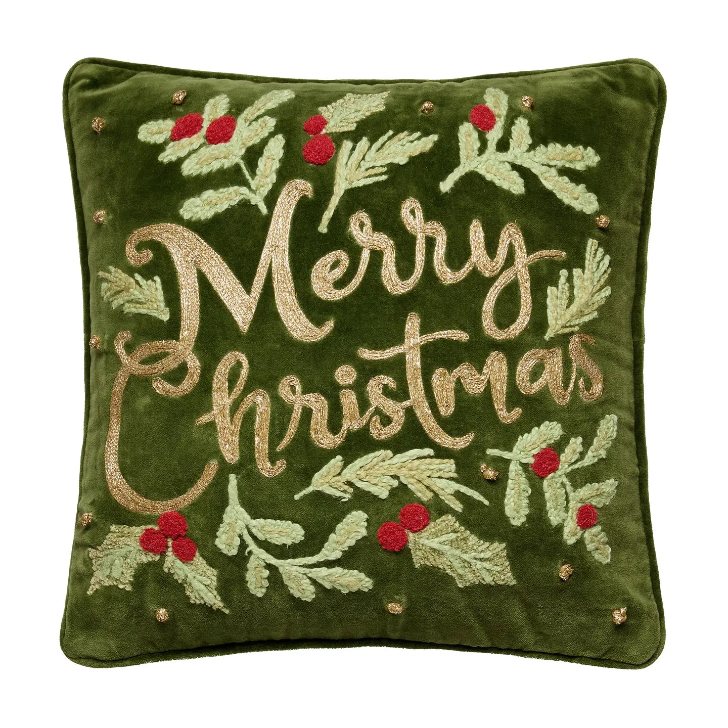 Peking Handicraft - Pillow Embroidered Merry Christmas