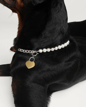 Furry Muse - Lola Necklace Pearl & Silver Chain