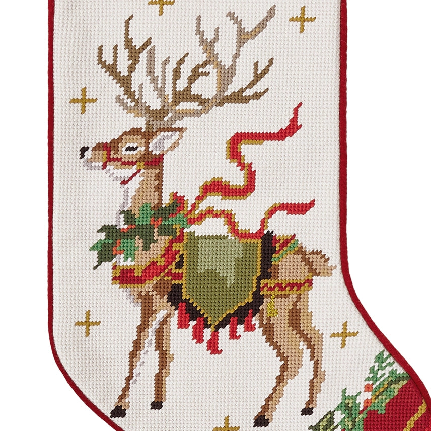 Peking Handicraft - Stocking Reindeer Embroidered