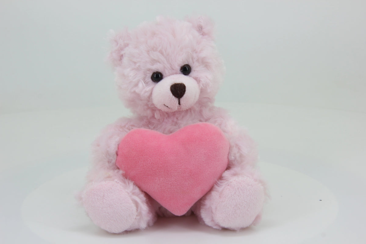 Plushland - Plush Bear Pink With Colored Heart
