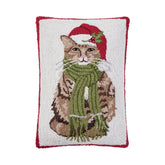 Peking Handicraft - Pillow Green Scarf Cat Hook