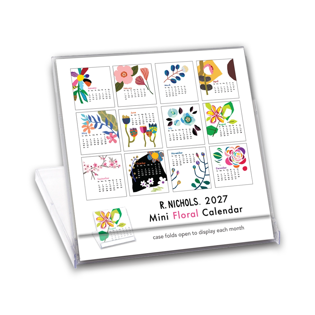 R. Nichols - Floral Desk Calendar 2027 Mini