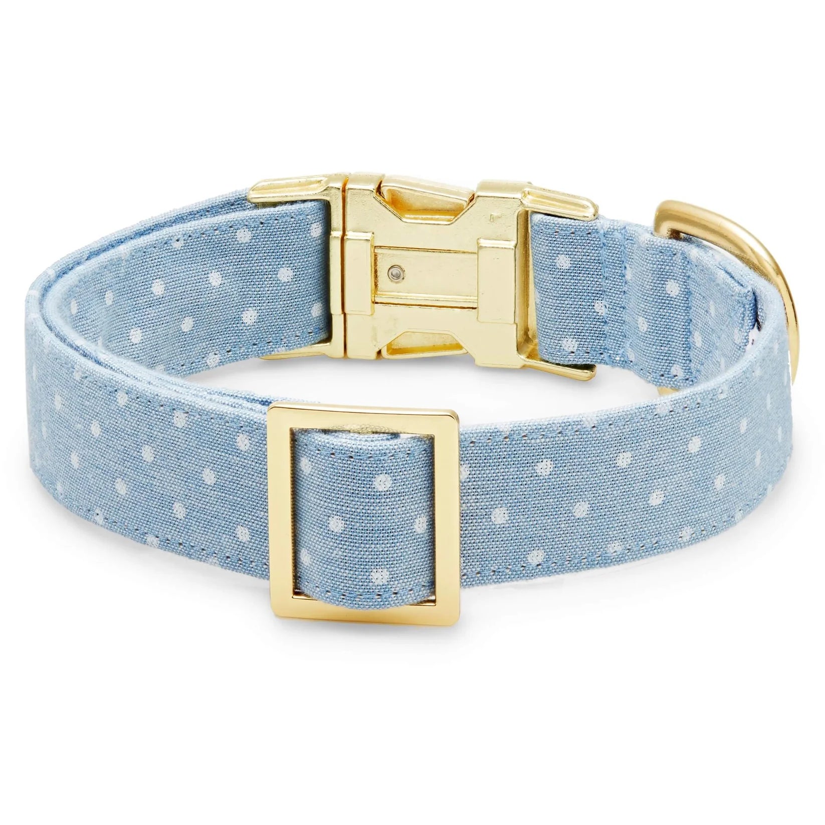 Dog Collar Chambray Dots