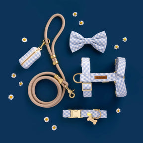 Dog Collar Sky Blue Gingham