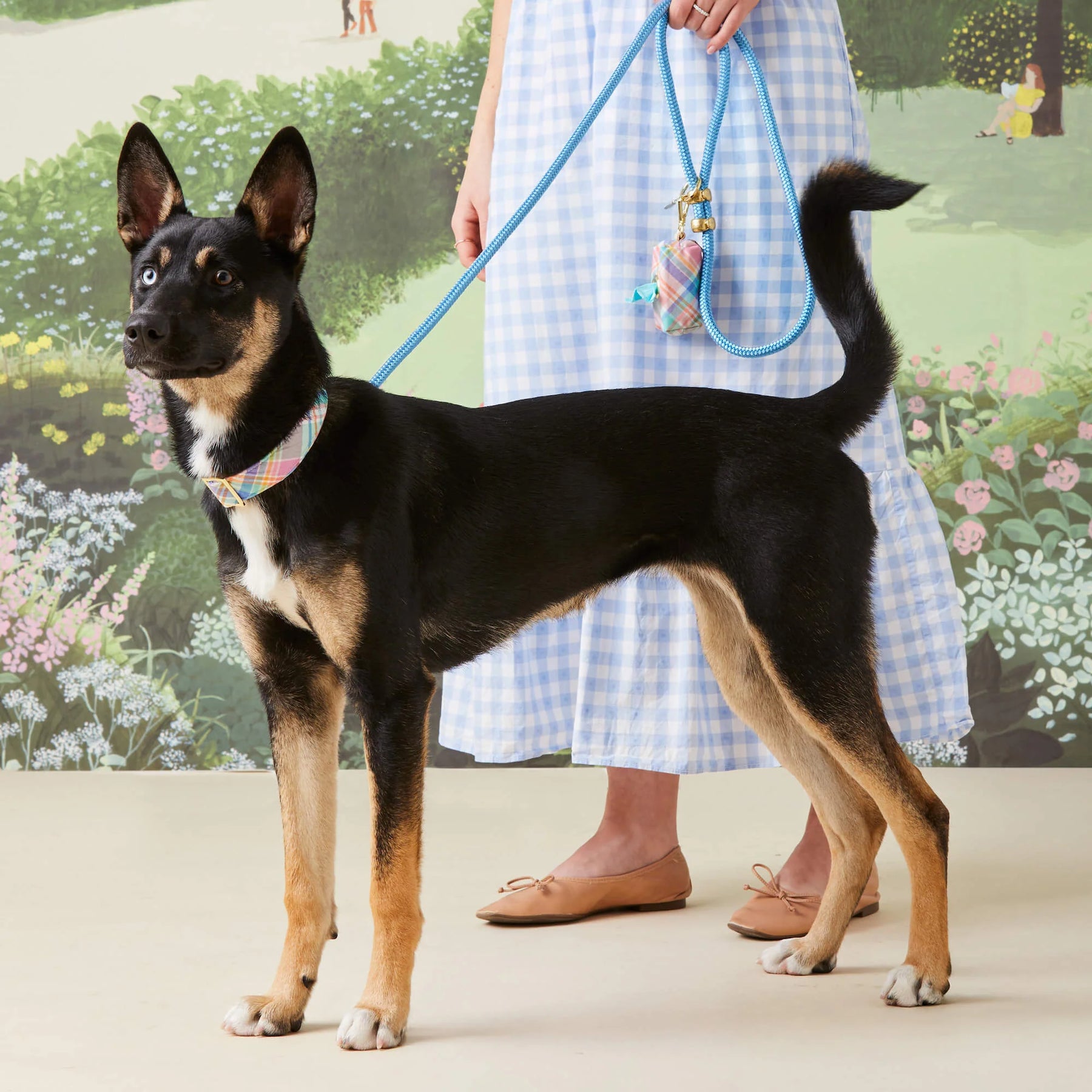 Waste Bag Dispenser - Blooming Plaid