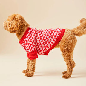 Dog Sweater Heart Stripe