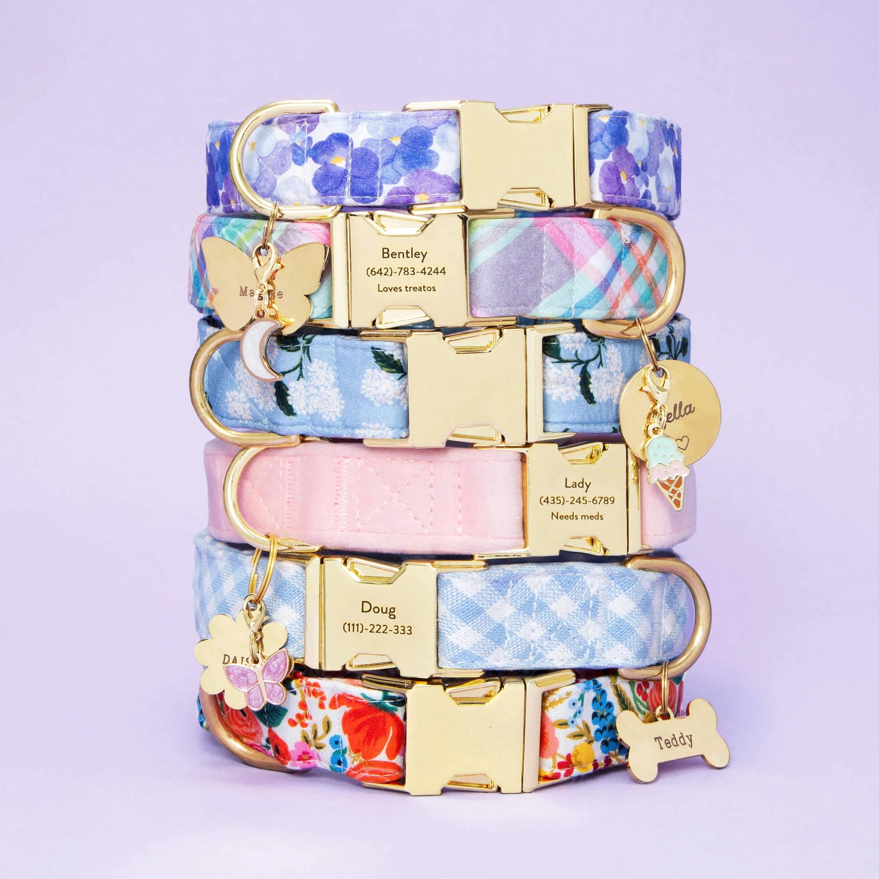 Dog Collar Sky Blue Gingham