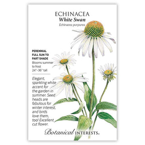 Botanical Interests, Inc. - Echinacea White Swan Seeds - Southern Agriculture 