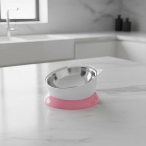 Triple T Studios - Cat Bowl Stainless Elevated Angled