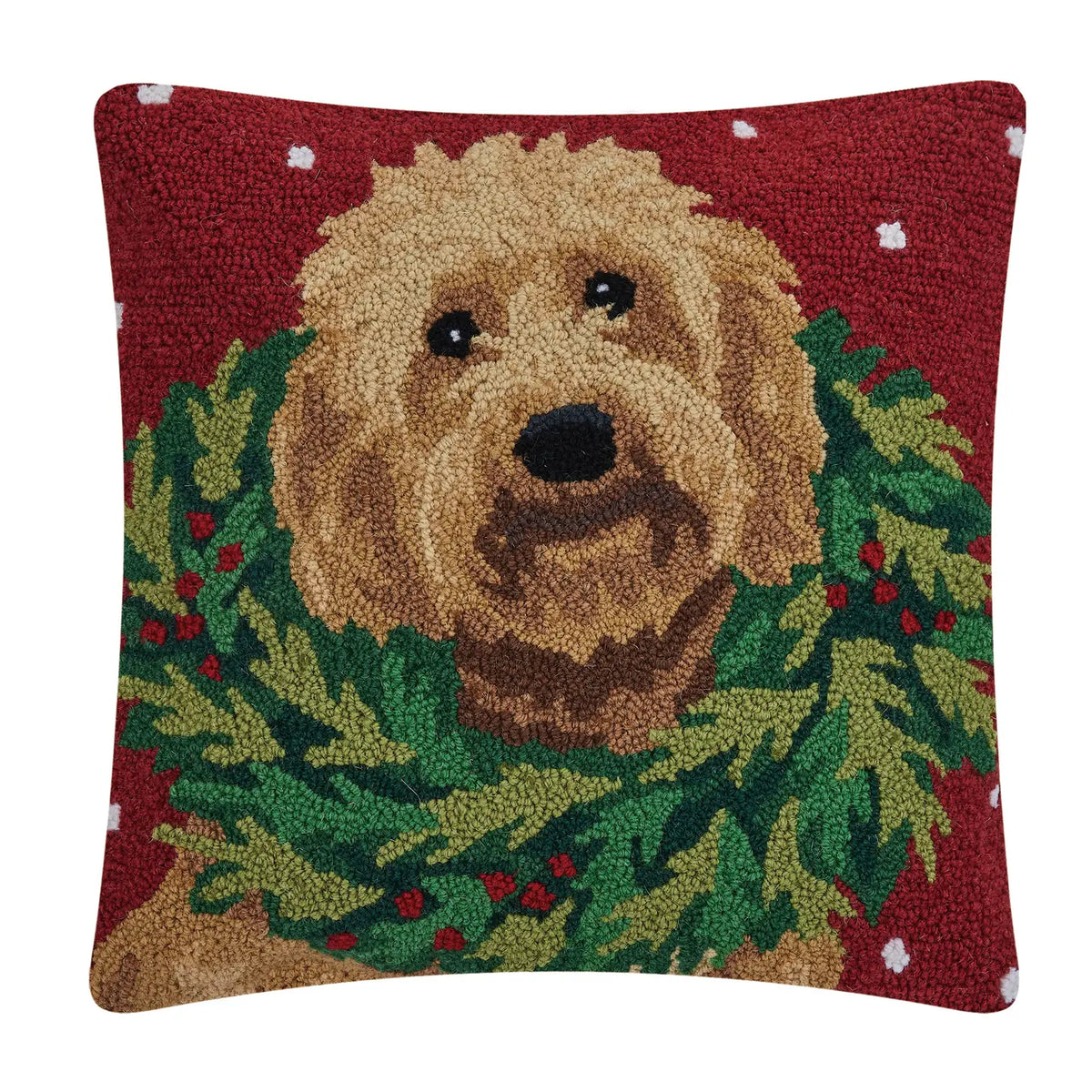 Peking Handicraft - Pillow Labradoodle With Wreath