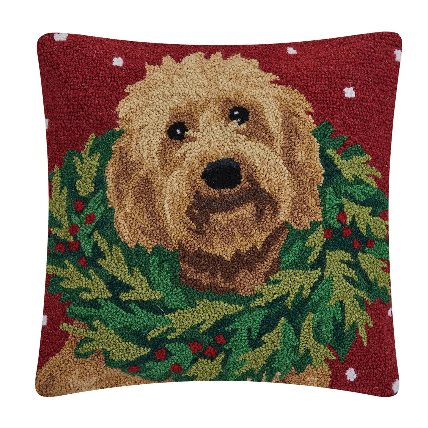 Peking Handicraft - Pillow Labradoodle With Wreath