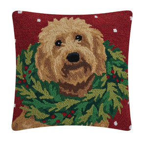 Peking Handicraft - Pillow Labradoodle With Wreath