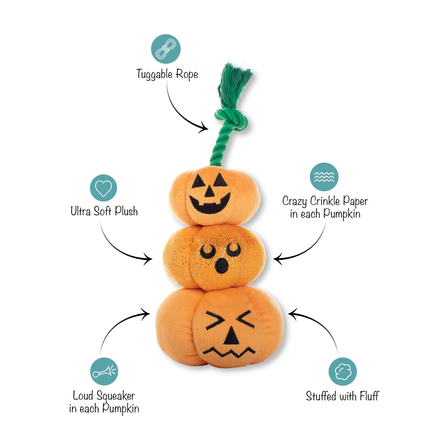 Petshop by Fringe Studio - Dog Toy Stack-O-Lantern