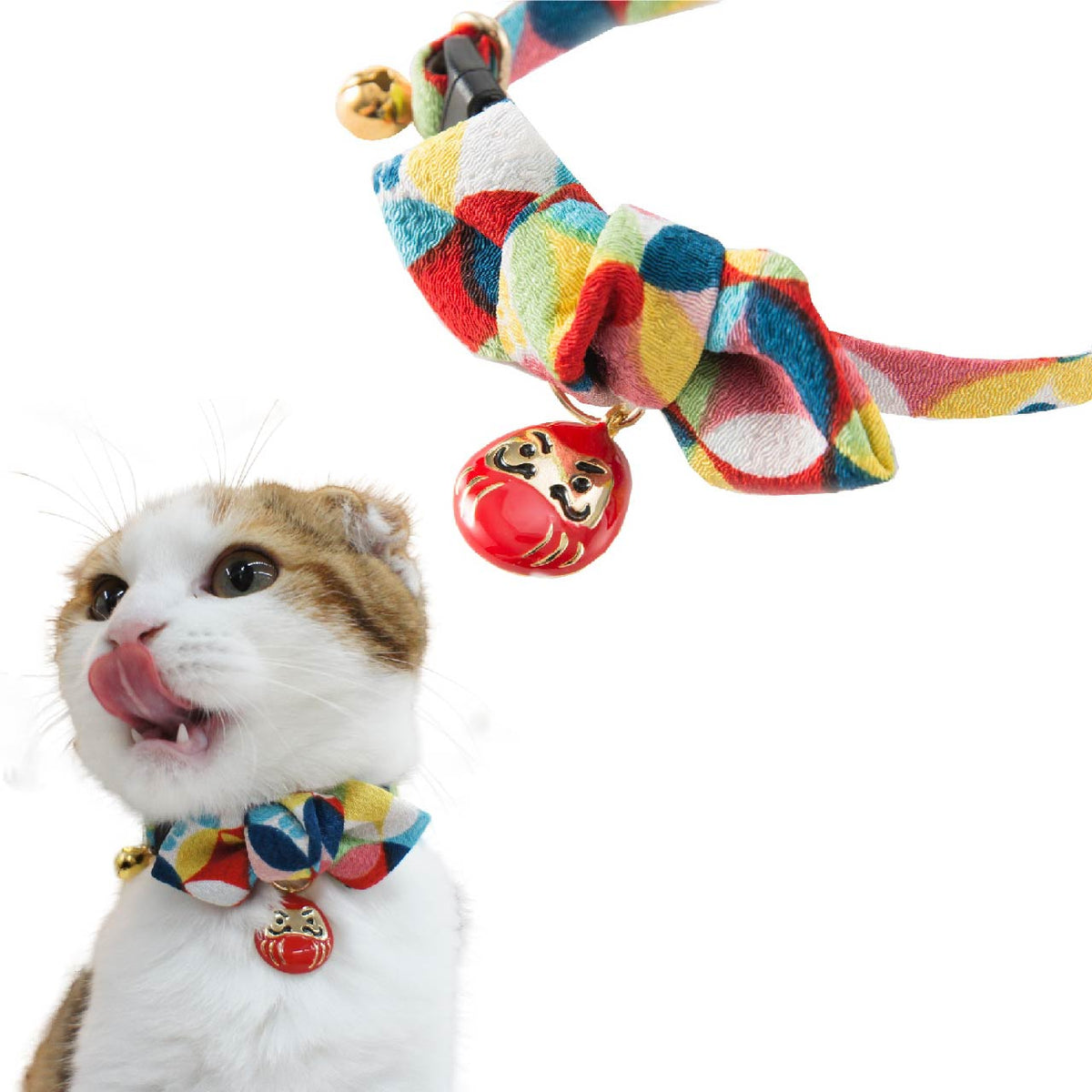 Cat Collar Daruma Charm Bowtie