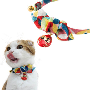 Cat Collar Daruma Charm Bowtie
