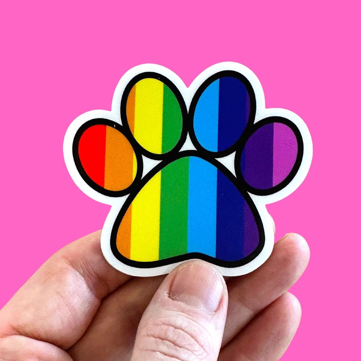 Sticker Pride Rainbow Paw Print