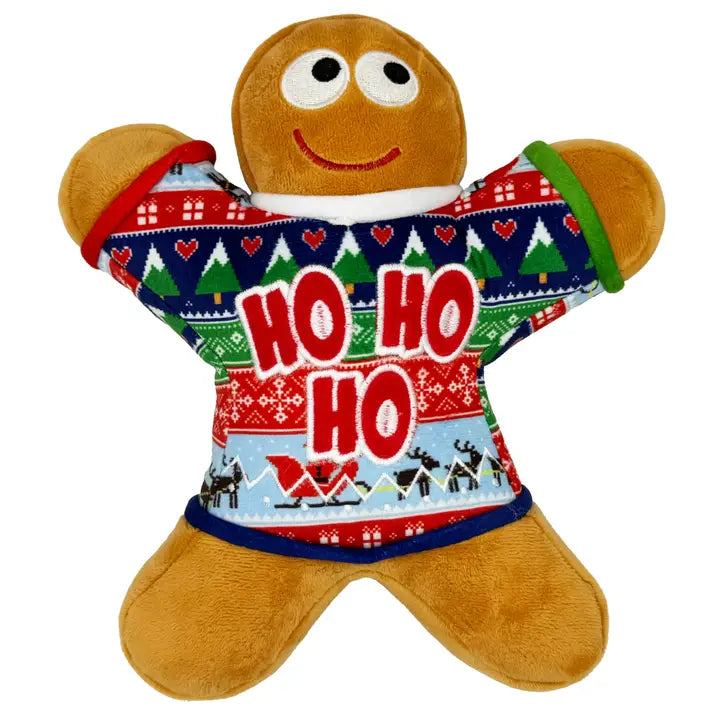 Huxley & Kent - Ugly Sweater Gingerbread Man Dog Toy