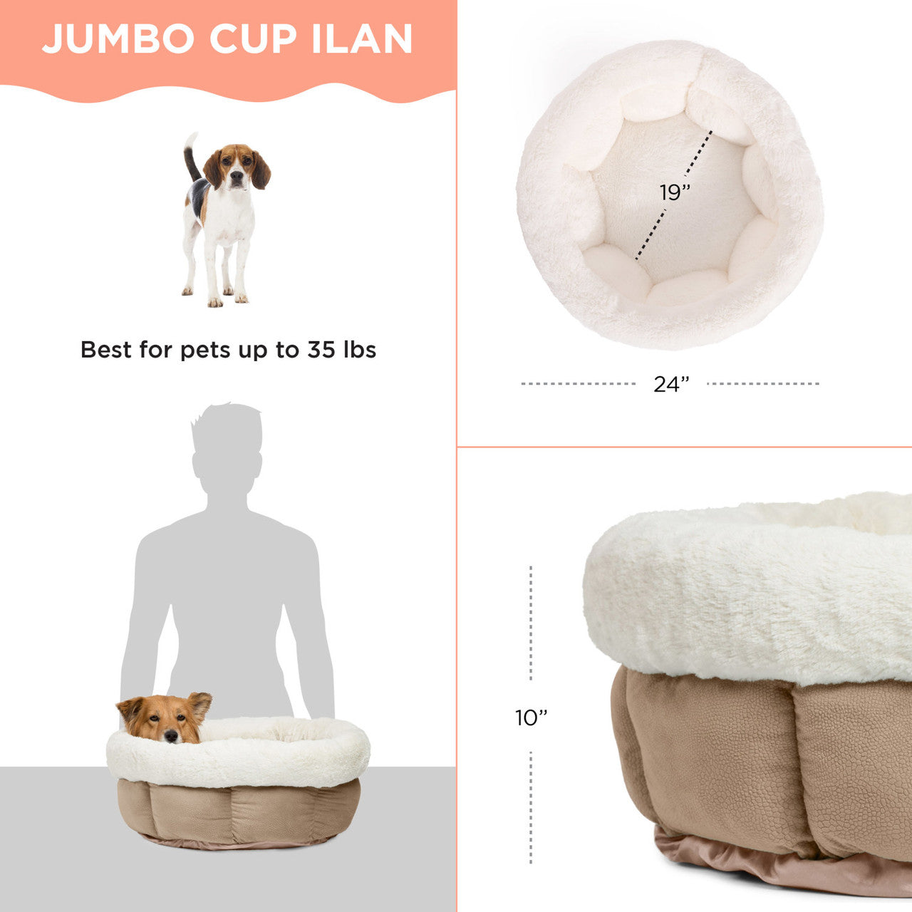 Cuddle Cup Pet Bed 21"x21"