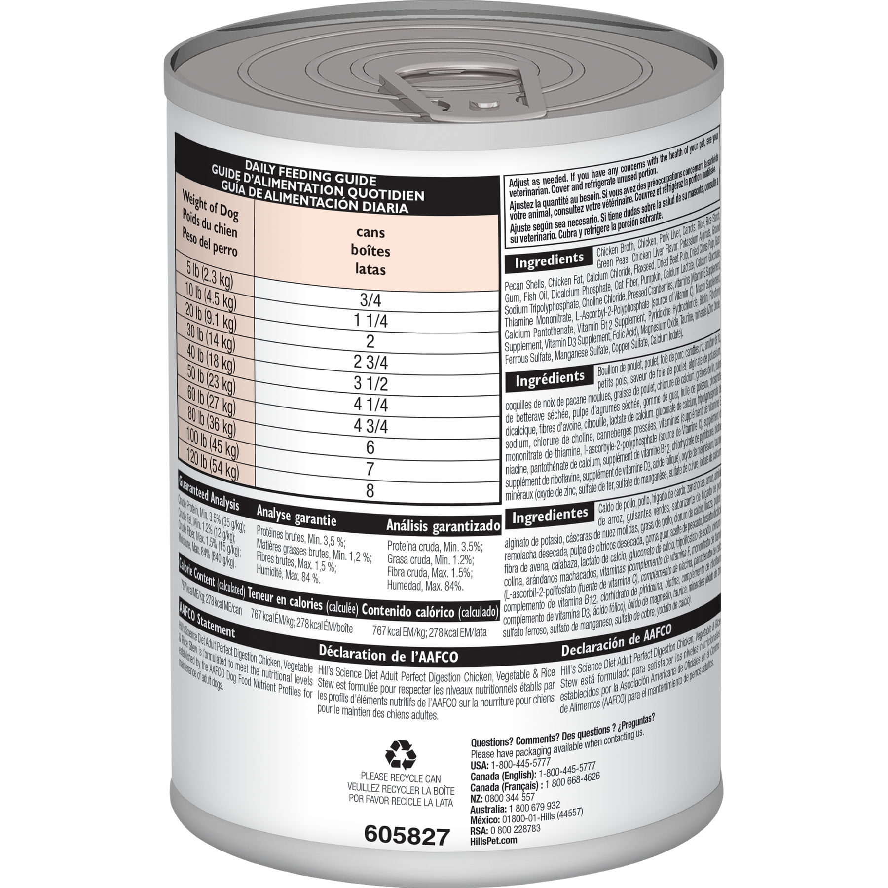Hill's Science Diet - Adult Canine Perfect Digestion Chicken & Vegetable Stew - Southern Agriculture 