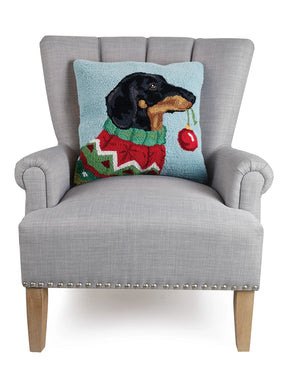Peking Handicraft - Pillow Holiday Dachshund Hook